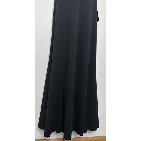 LULUS Be My Date Black Backless Lace Up V Neck Maxi Dress Size Large New - Picture 2 of 11